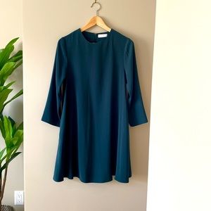 Worn once for a wedding. Deep green tunic dress from Oak and Fort